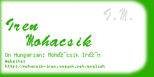 iren mohacsik business card